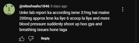 YouTube Overdose Comment