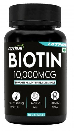 Buy BIOTIN 10,000mcg Capsules | Promotes hair health & growth | Healthy Skin & Nails 