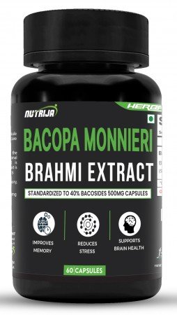 Buy Brahmi - Bacopa Monnieri Extract 500mg Capsules with 40% Bacosides 