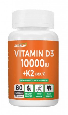 Buy Vitamin D3 10000iu + Vitamin K2 MK7 Menaquinone 100mcg