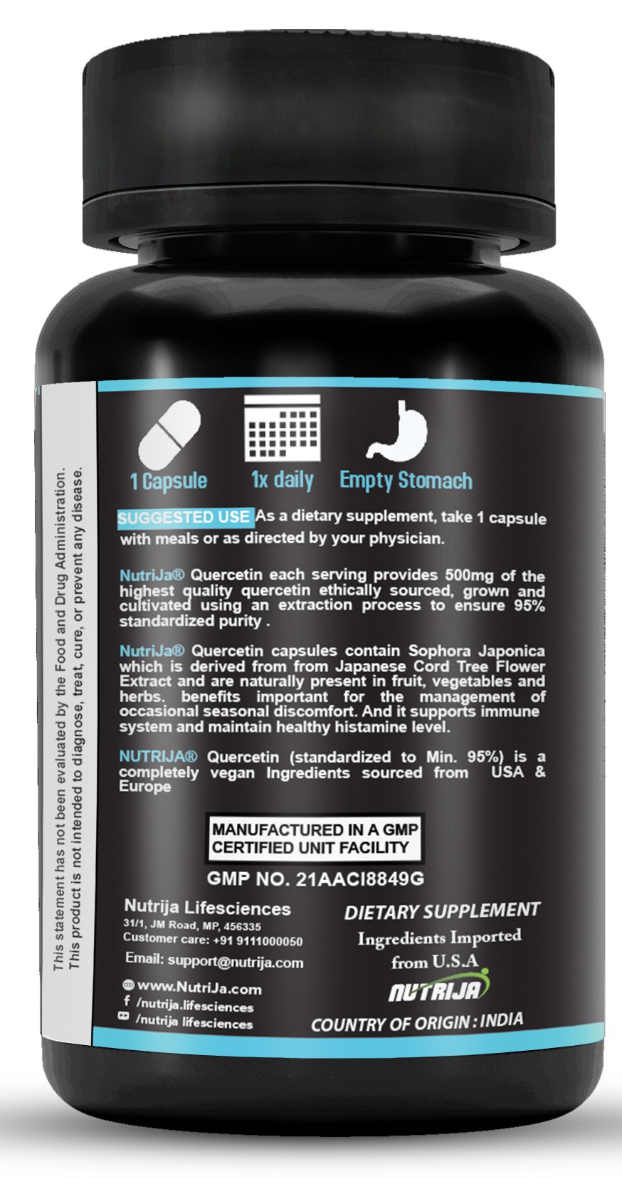 Buy Quercetin 500mg Capsule Supplement | Natural Bioflavonoid ...