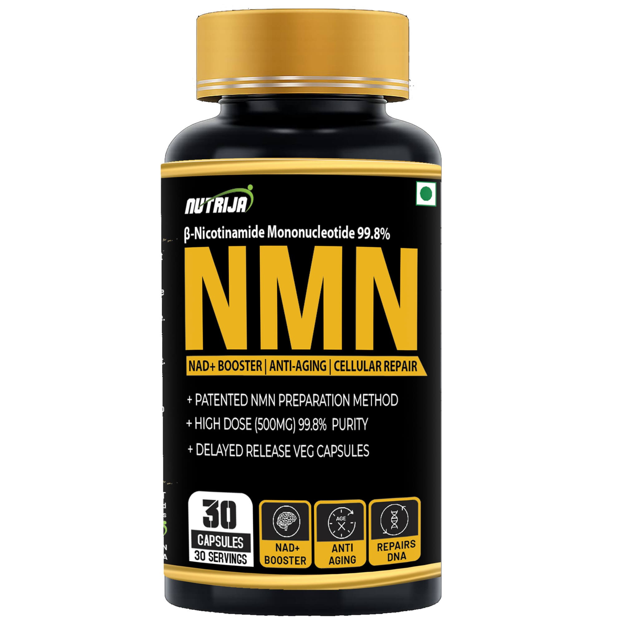 NutriJa NMN (Nicotinamide mononucleotide) 500mg Supplement | Standardized  to 99.8%