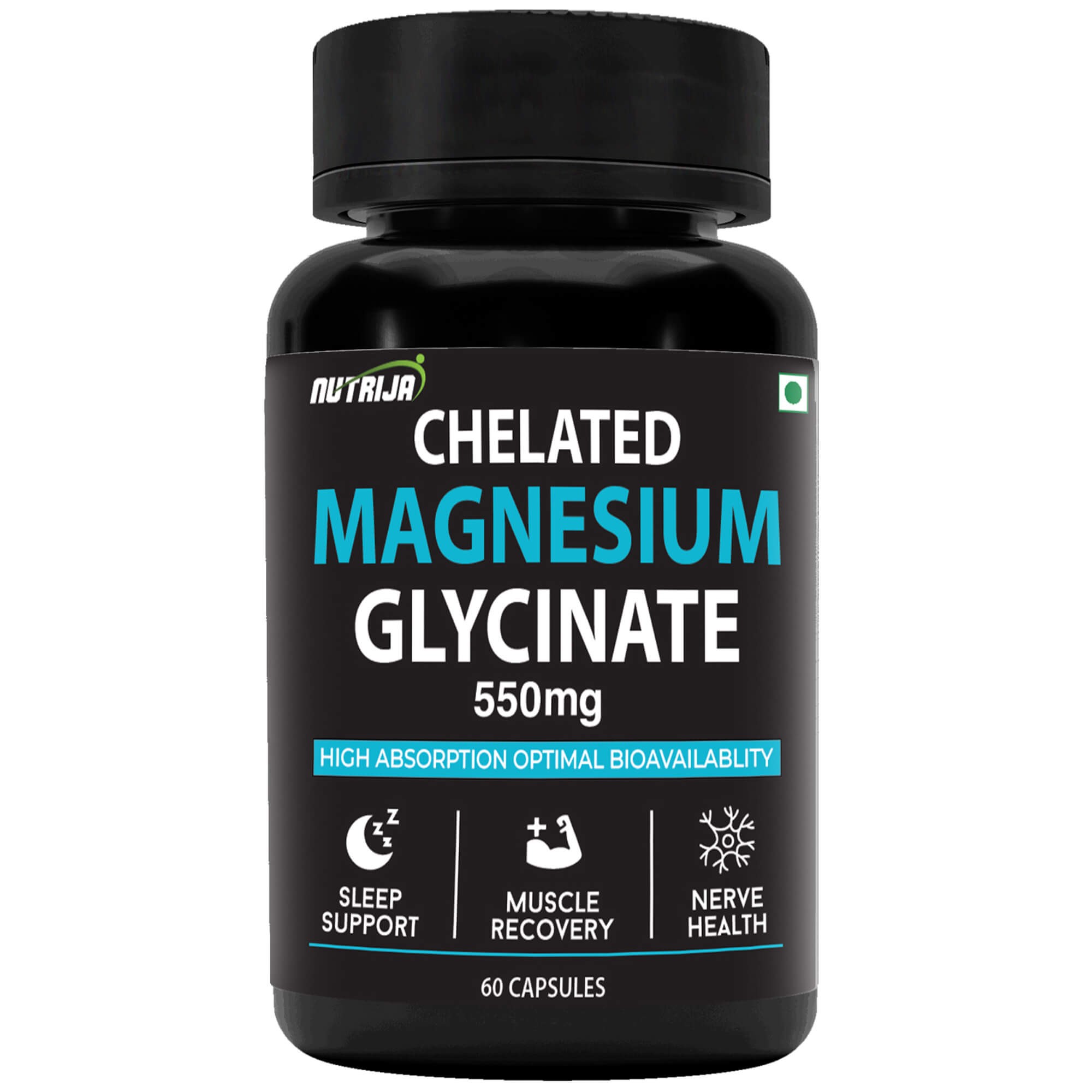 Buy Magnesium Glycinate 550mg Capsule | 22% Elemental Magnesium High Amount  of Magnesium Per Capsule