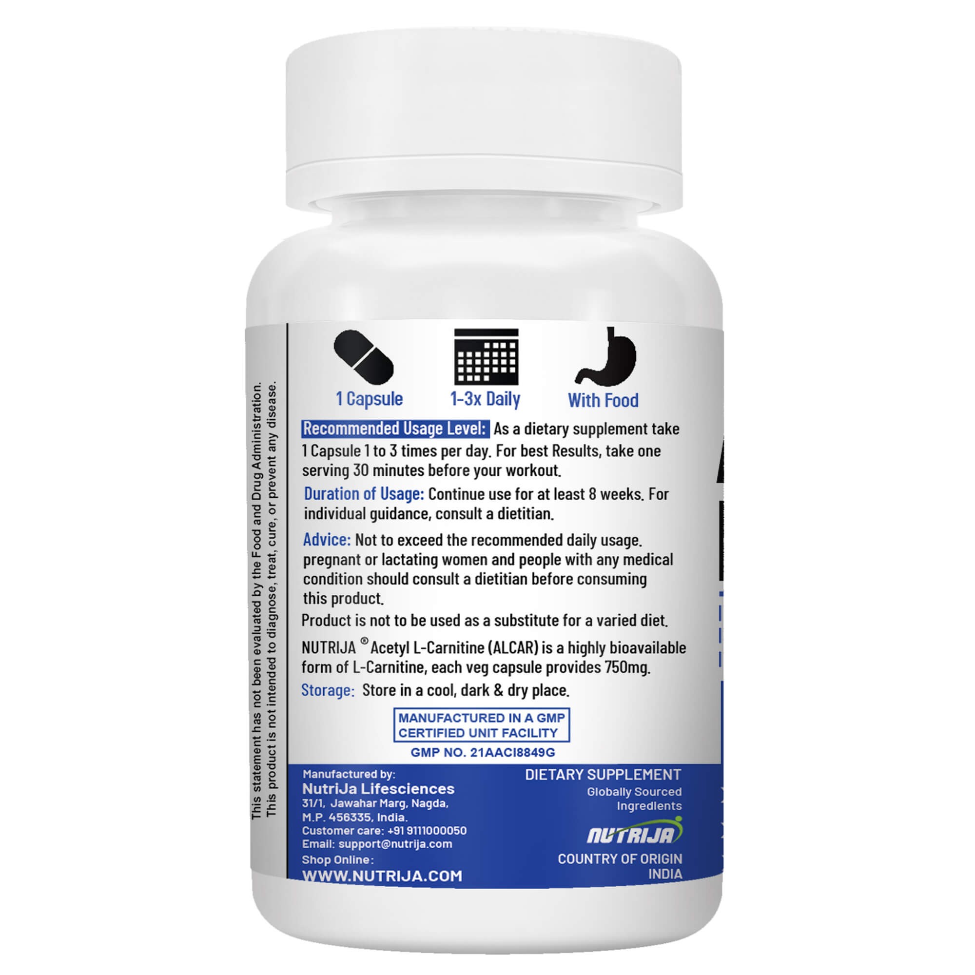Buy Acetyl L-Carnitine Capsules in India | NutriJa Supplement Store