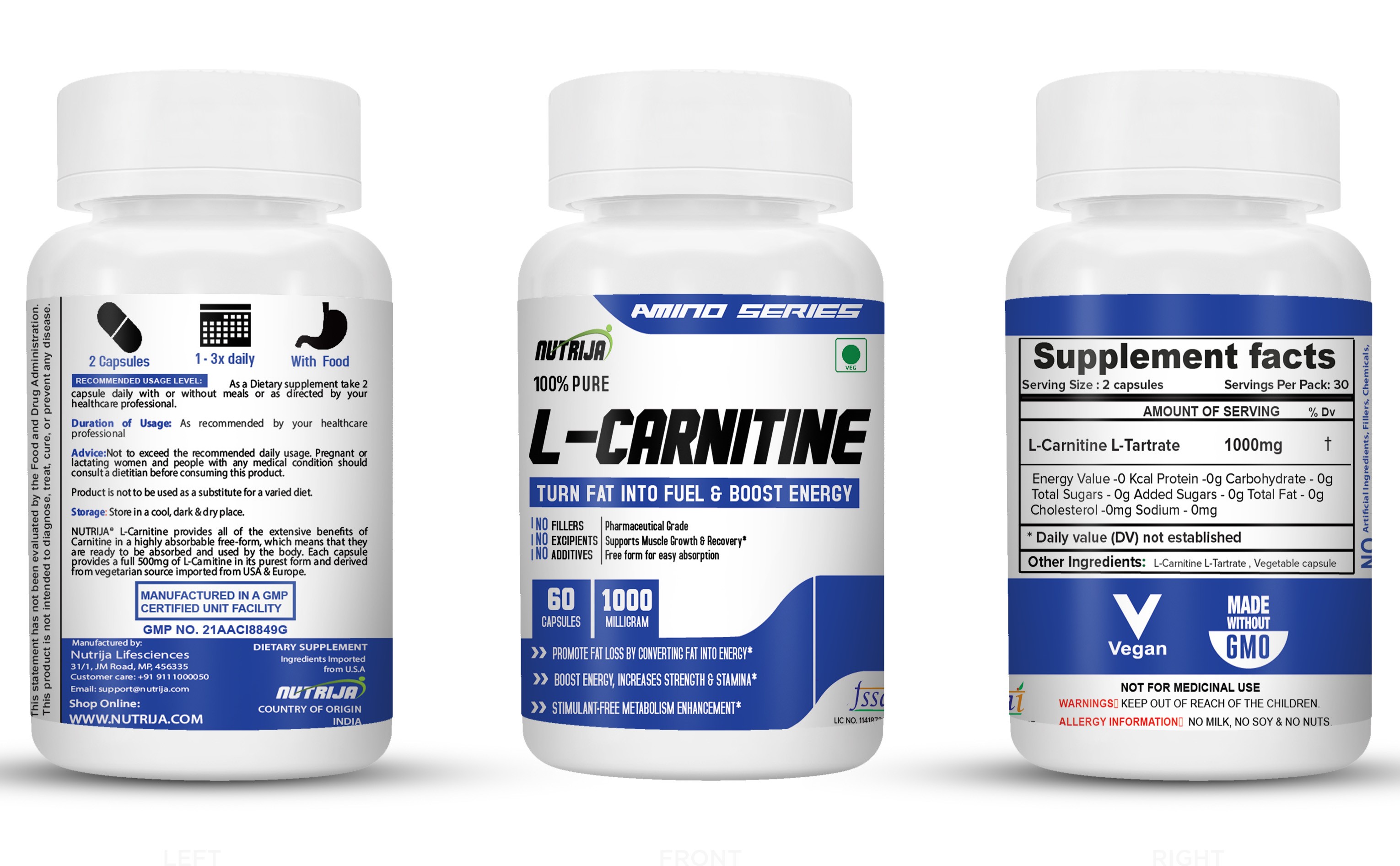 Best Naturals L-Carnitine 1000mg Tablets