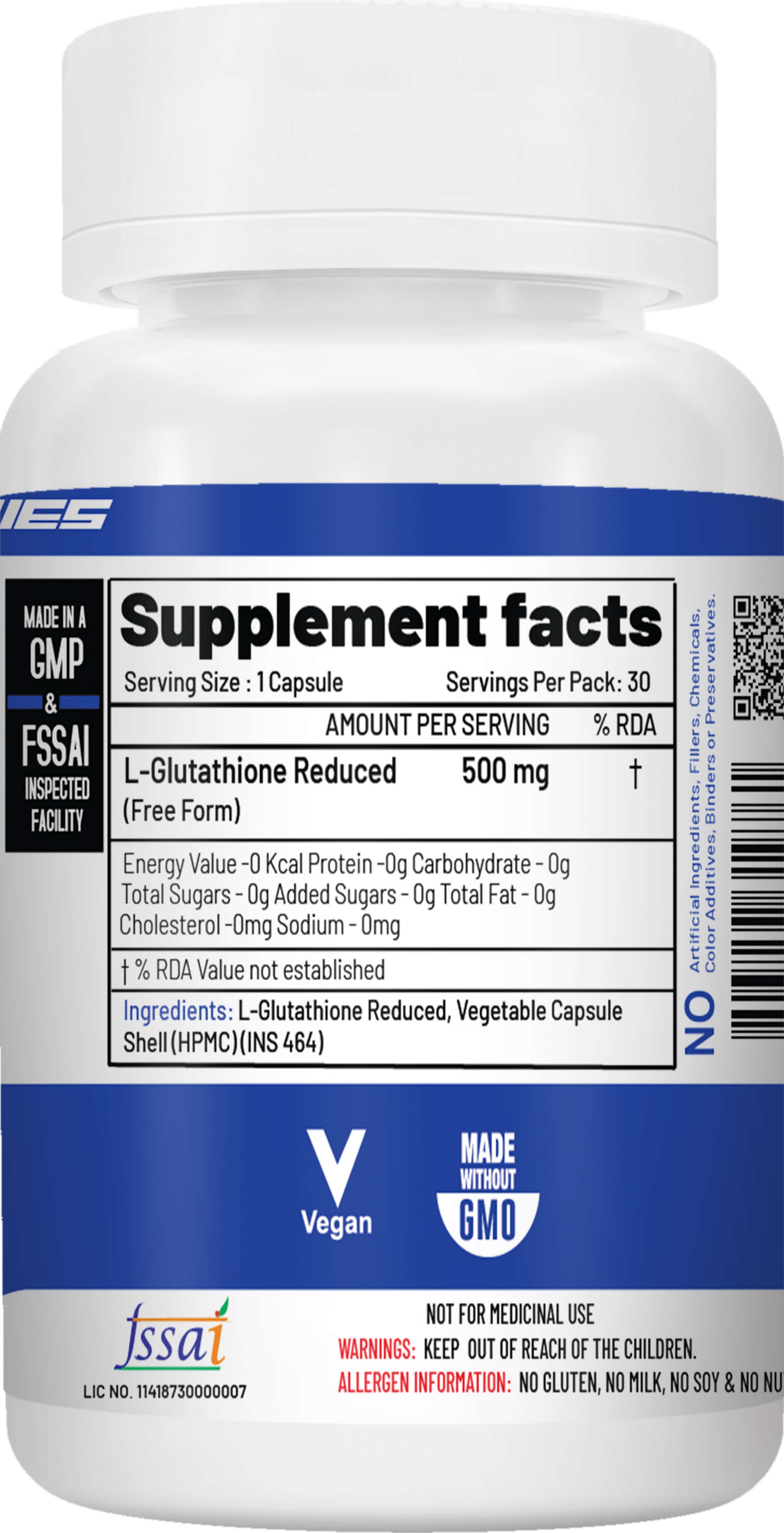 Buy Glutathione Capsules 500mg Reduced Form