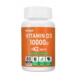 Buy Vitamin D3 10000iu + Vitamin K2 MK7 Menaquinone 100mcg