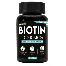 Buy BIOTIN 10,000mcg Capsules | Promotes hair health & growth | Healthy Skin & Nails 