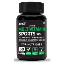 Buy Advanced Multivitamin Sports with Pre & Probiotics +Testosterone Booster + Skin & Hair Care + Joint Support + Essential Vitamins & Minerals + Amino acids